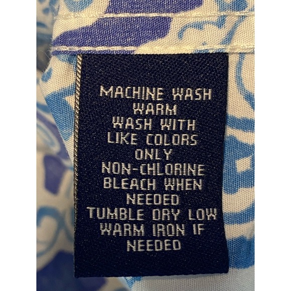 Chaps Womens 100% Cotton Shirt Size Large Paisley Coastal Preppy Nautical Career - Picture 9 of 11